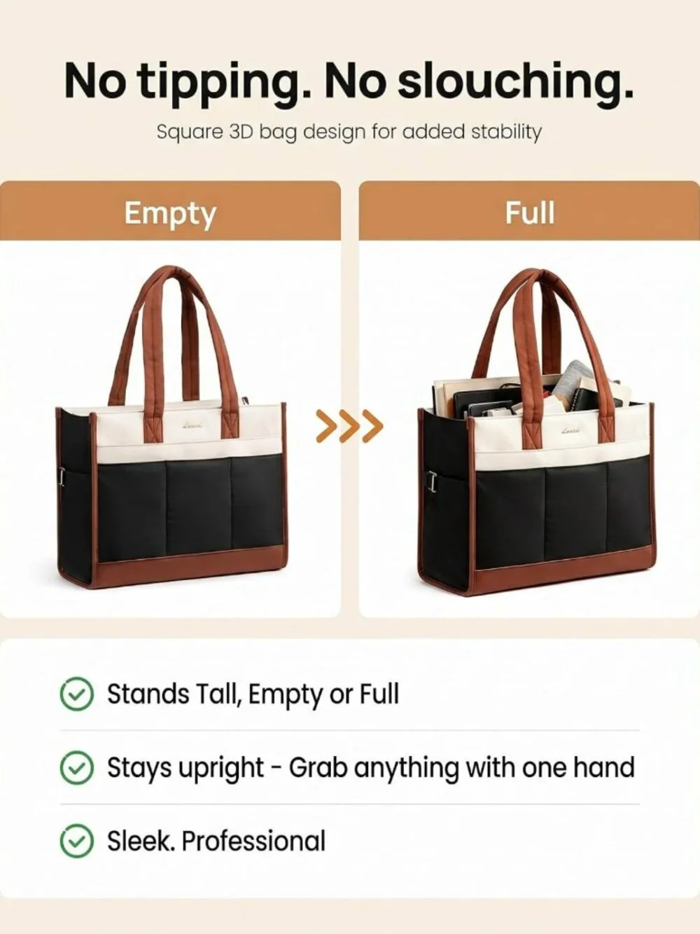 Stylish Work Tote Bag for Women, 17.3